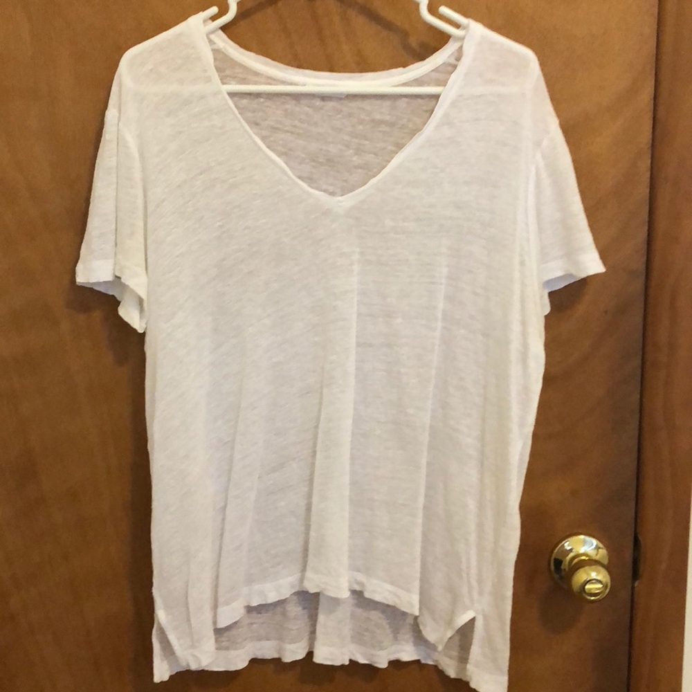 Club Monaco Linen V-Neck Tee